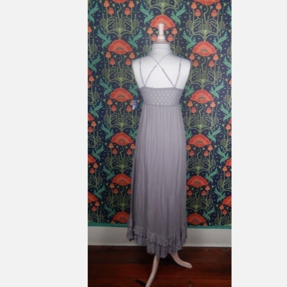 Free People Adella Slate Gray Maxi Long Slip Beach Dress Nwt XS - Picture 6 of 6